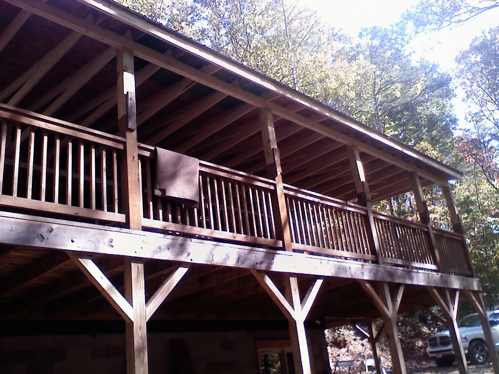 Timber framing under a new elevated porch and deck — Roof Leak Repair in Cedar Knolls by Roofing Brothers